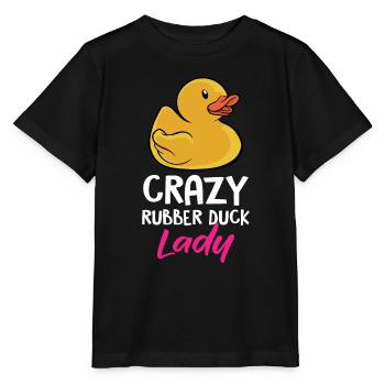 Yellow Bath Duckie Duckling Funny Crazy Rubber Duc - Stanley/Stella Kinder T-Shirt MINI CREATOR  - Schwarz - Vorne - Mikhail (115cm)