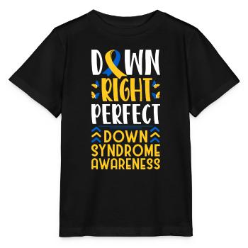 Down Syndrome Awareness Month Down - Stanley/Stella Kinder T-Shirt MINI CREATOR  - Schwarz - Vorne - Mikhail (115cm)