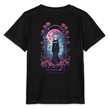 Gothique Anime Girl victorien Kawaii Design - T-shirt bio MINI CREATOR Stanley/Stella Enfant - noir - Devant - Mikhail (115cm)