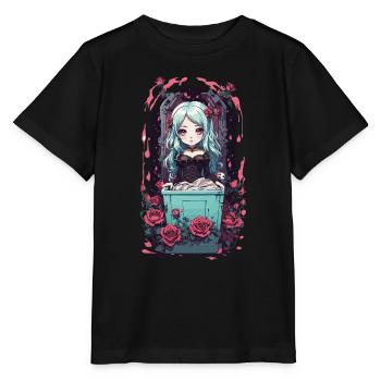 Anime Goth Chibi Vampire egirl Kawaii Design - Stanley/Stella MINI CREATOR Kids’ T-Shirt - black - Front - Mikhail (115cm)