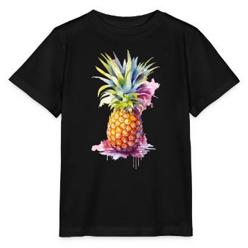ananas - T-shirt bio MINI CREATOR Stanley/Stella Enfant - noir - Devant - Mikhail (115cm)