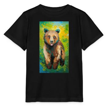 Peinture d’ours Bär Gemälde - T-shirt bio MINI CREATOR Stanley/Stella Enfant - noir - Devant - Mikhail (115cm)
