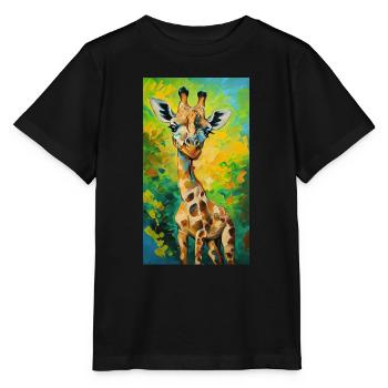 Girafe Peinture Peinture Art bande dessinée - T-shirt bio MINI CREATOR Stanley/Stella Enfant - noir - Devant - Mikhail (115cm)