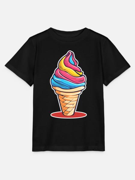 Eiscreme Regenbogen - Stanley/Stella Kinder T-Shirt MINI CREATOR - Schwarz