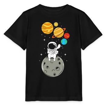 Space Space Outer Space Universe Planets - Stanley/Stella MINI CREATOR Kids’ T-Shirt - black - Front - Mikhail (115cm)