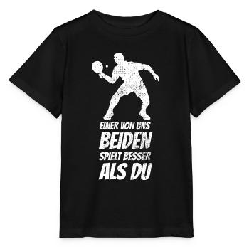 Einer von uns beiden spielt besser Tischtennis - Stanley/Stella Kinder T-Shirt MINI CREATOR  - Schwarz - Vorne - Mikhail (115cm)