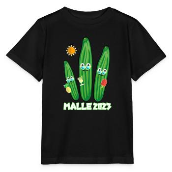 gurken familie,gurken,gurke,malle, Mallorca - Stanley/Stella Kinder T-Shirt MINI CREATOR  - Schwarz - Vorne - Mikhail (115cm)