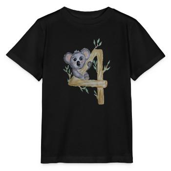 Koala 4 ans d’anniversaire - T-shirt bio MINI CREATOR Stanley/Stella Enfant - noir - Devant - Mikhail (115cm)