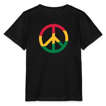 Peacezeichen Rastafari Reggae Musik Frieden Pace - Stanley/Stella Kinder T-Shirt MINI CREATOR  - Schwarz - Vorne - Mikhail (115cm)