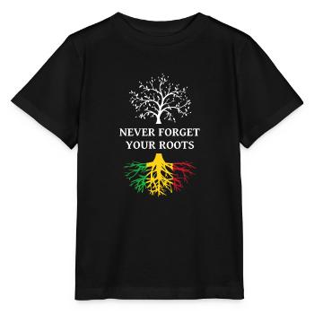 Mali Never Forget Your Roots - Stanley/Stella Kinder T-Shirt MINI CREATOR  - Schwarz - Vorne - Mikhail (115cm)