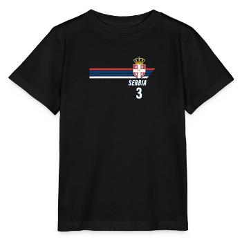 Serbie Srbija Patriotism Football Fan Jersey - T-shirt bio MINI CREATOR Stanley/Stella Enfant - noir - Devant - Mikhail (115cm)