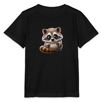 Raccoon Cute Animal - Stanley/Stella MINI CREATOR Kids’ T-Shirt - black - Front - Mikhail (115cm)