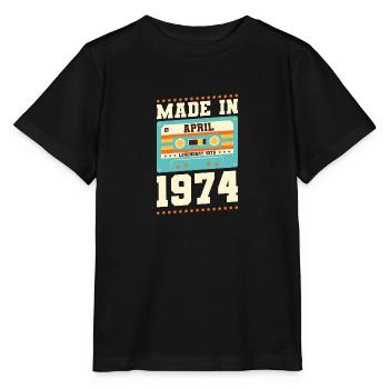 49e anniversaire Avril Né en 1974 Idée cadeau - T-shirt bio MINI CREATOR Stanley/Stella Enfant - noir - Devant - Mikhail (115cm)
