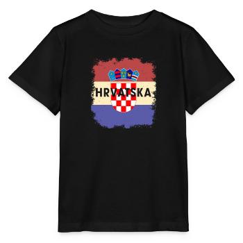 Croatie Croates Origine Lieu de naissance Drapeau - T-shirt bio MINI CREATOR Stanley/Stella Enfant - noir - Devant - Mikhail (115cm)