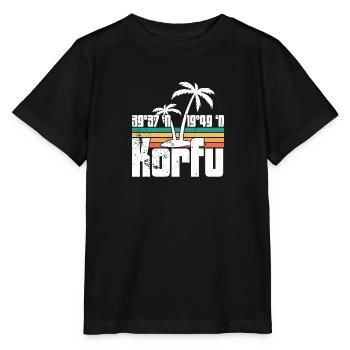 Griechische Flagge Balkan Athen Hellenisch Korfu - Stanley/Stella Kinder T-Shirt MINI CREATOR  - Schwarz - Vorne - Mikhail (115cm)