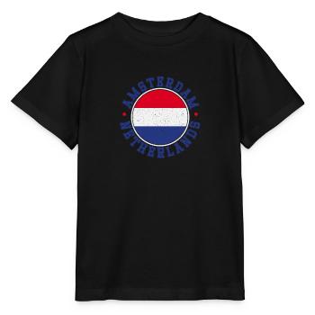 Niederlande Flagge Landesfarben Herkunft - Stanley/Stella Kinder T-Shirt MINI CREATOR  - Schwarz - Vorne - Mikhail (115cm)