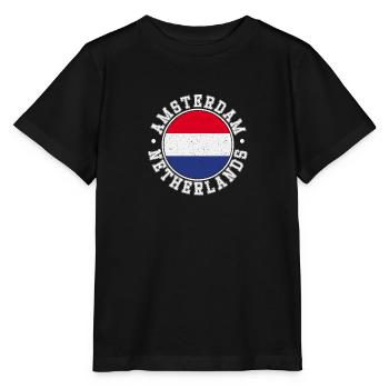 Niederlande Flagge Landesfarben Herkunft - Stanley/Stella Kinder T-Shirt MINI CREATOR  - Schwarz - Vorne - Mikhail (115cm)