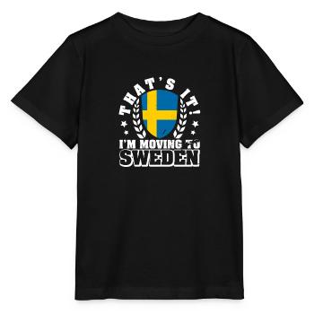 Schweden Landesfarben Sverige Flagge Urlaub - Stanley/Stella Kinder T-Shirt MINI CREATOR  - Schwarz - Vorne - Mikhail (115cm)