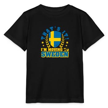 Schweden Landesfarben Sverige Flagge Urlaub - Stanley/Stella Kinder T-Shirt MINI CREATOR  - Schwarz - Vorne - Mikhail (115cm)