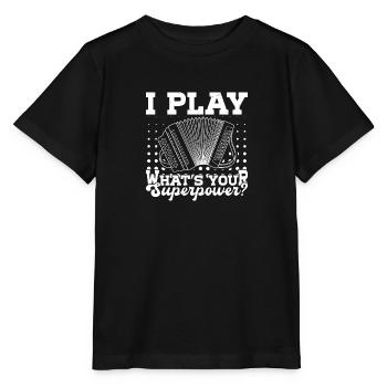 Musiker Musik Akkordeon Volksmusik Akkordeon - Stanley/Stella Kinder T-Shirt MINI CREATOR  - Schwarz - Vorne - Mikhail (115cm)