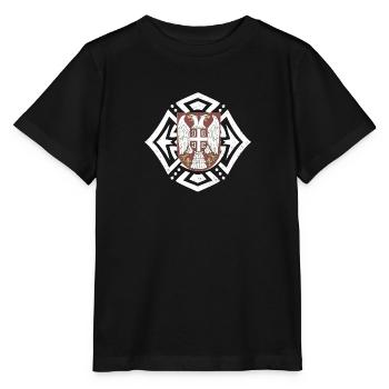 Serbien Herkunft Flagge Landesfarben Heimat Serbe - Stanley/Stella Kinder T-Shirt MINI CREATOR  - Schwarz - Vorne - Mikhail (115cm)