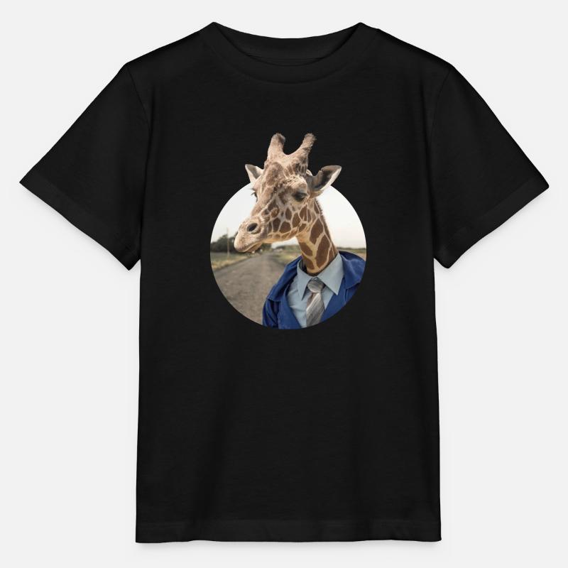 Giraffe im Anzug - Stanley/Stella Kinder T-Shirt MINI CREATOR  - Schwarz