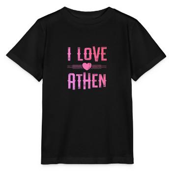 I Love Athen - Stanley/Stella Kinder T-Shirt MINI CREATOR  - Schwarz - Vorne - Mikhail (115cm)