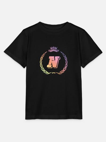N Buchstabe Kranz - Stanley/Stella Kinder T-Shirt MINI CREATOR  - Schwarz