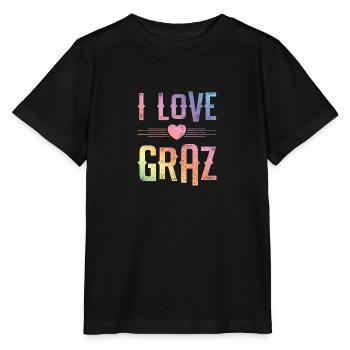 I Love Graz - Stanley/Stella Kinder T-Shirt MINI CREATOR  - Schwarz - Vorne - Mikhail (115cm)