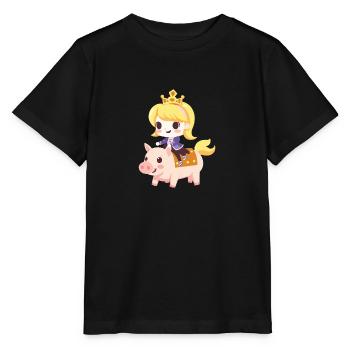 Prinzessin Schwein Märchen - Stanley/Stella Kinder T-Shirt MINI CREATOR  - Schwarz - Vorne - Mikhail (115cm)