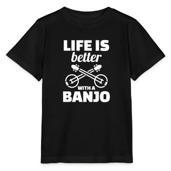 banjo - Stanley/Stella MINI CREATOR Kids’ T-Shirt - black - Front - Mikhail (115cm)