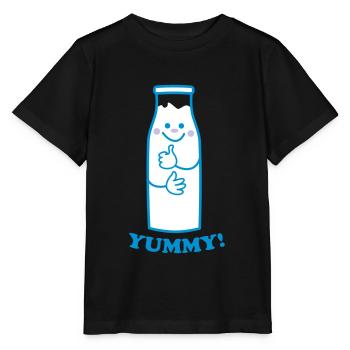 Cute milk bottle - Stanley/Stella MINI CREATOR Kids’ T-Shirt - black - Front - Mikhail (115cm)