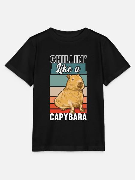 Capybara Lover - Stanley/Stella Kinder T-Shirt MINI CREATOR - Schwarz