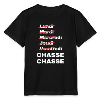 week-end chasse - T-shirt bio MINI CREATOR Stanley/Stella Enfant - noir - Devant - Mikhail (115cm)