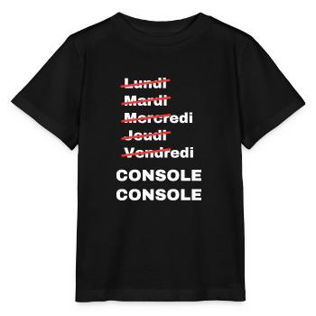 week-end console - T-shirt bio MINI CREATOR Stanley/Stella Enfant - noir - Devant - Mikhail (115cm)