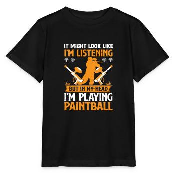 Dans ma tête, je joue au paintball funny Paintball - T-shirt bio MINI CREATOR Stanley/Stella Enfant - noir - Devant - Mikhail (115cm)