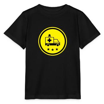 Krankenwagen Ambulance - Stanley/Stella Kinder T-Shirt MINI CREATOR  - Schwarz - Vorne - Mikhail (115cm)