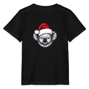Tête d’animal de Noël Koala - T-shirt bio MINI CREATOR Stanley/Stella Enfant - noir - Devant - Mikhail (115cm)
