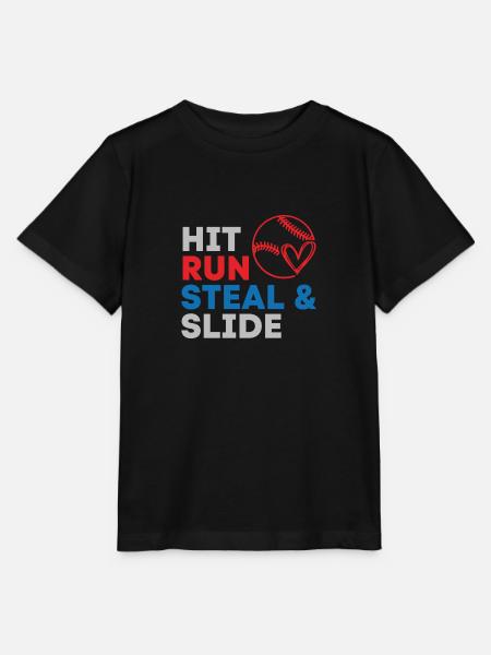 hit run baseball - Stanley/Stella Kinder T-Shirt MINI CREATOR  - Schwarz