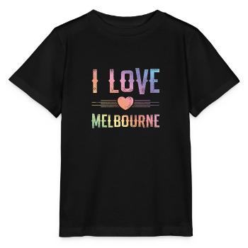I Love Melbourne - Stanley/Stella Kinder T-Shirt MINI CREATOR  - Schwarz - Vorne - Mikhail (115cm)