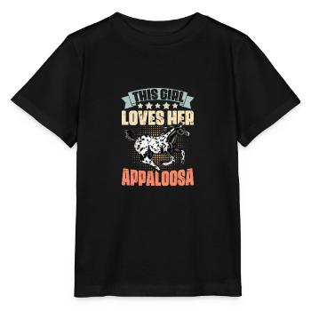 This Girl Loves Her Retro Appaloosa Horse For An - Stanley/Stella MINI CREATOR Kids’ T-Shirt - black - Front - Mikhail (115cm)
