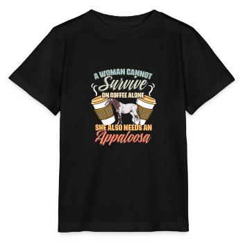 Une femme ne peut pas survivre avec du café seul Drôle - T-shirt bio MINI CREATOR Stanley/Stella Enfant - noir - Devant - Mikhail (115cm)