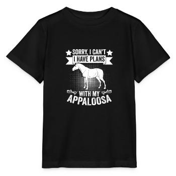 Drôle désolé je ne peux pas j’ai des plans avec mon appaloosa - T-shirt bio MINI CREATOR Stanley/Stella Enfant - noir - Devant - Mikhail (115cm)