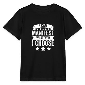 Drôle de manifestation positive Je peux manifester n’importe quoi - T-shirt bio MINI CREATOR Stanley/Stella Enfant - noir - Devant - Mikhail (115cm)