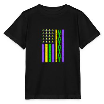 Awesome Mardi Gras Crawfish Flag For Mardi Gras - Stanley/Stella MINI CREATOR Kids’ T-Shirt - black - Front - Mikhail (115cm)