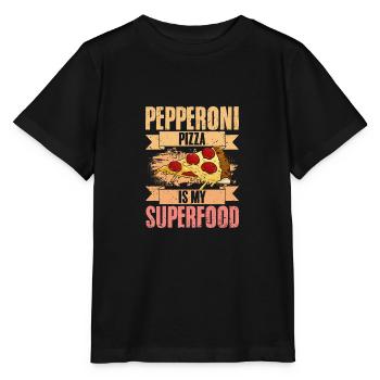 Pepperoni Pizza Retro Superfood Pizza Eating For - Stanley/Stella Kinder T-Shirt MINI CREATOR  - Schwarz - Vorne - Mikhail (115cm)