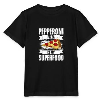 Pepperoni Pizza Funny Superfood Pizza Eating For - Stanley/Stella Kinder T-Shirt MINI CREATOR  - Schwarz - Vorne - Mikhail (115cm)