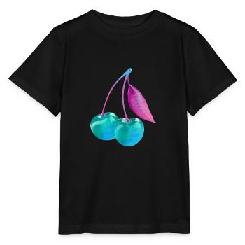 kirsche,cherrie,graffiti,blau,malerei,pop-art - Stanley/Stella Kinder T-Shirt MINI CREATOR  - Schwarz - Vorne - Mikhail (115cm)