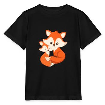 Enfants renards renard frères enfant garçon fille bébé - T-shirt bio MINI CREATOR Stanley/Stella Enfant - noir - Devant - Mikhail (115cm)