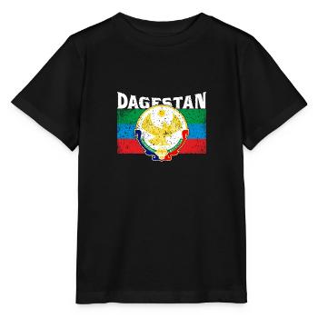 Dagestan Kaukasus Flagge Adler Region Reise - Stanley/Stella Kinder T-Shirt MINI CREATOR  - Schwarz - Vorne - Mikhail (115cm)